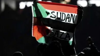 علم السودان و غزة