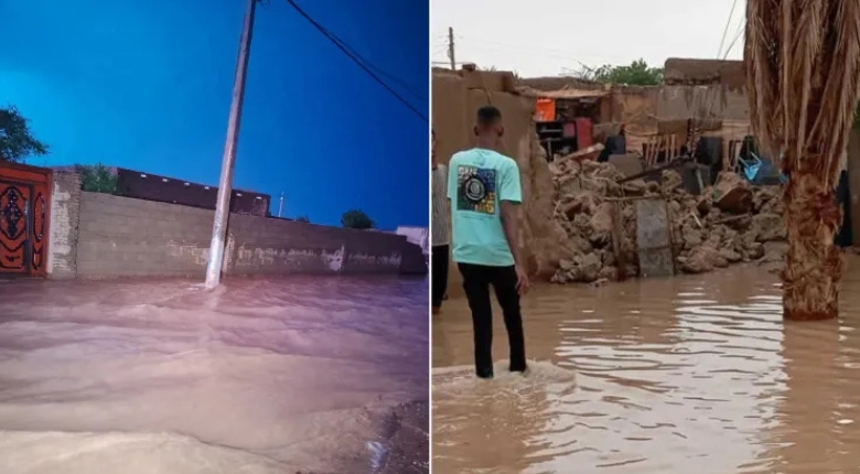 البلاد تعرضت منذ فجر اليوم إلى أمطار غزيرة بينها سيول اجتاحت مدينة الدامر (الجزيرة)